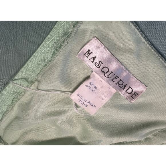 Vintage Masquerade Lime Green Neon Handkerchief Hem Dress - Picture 5 of 10